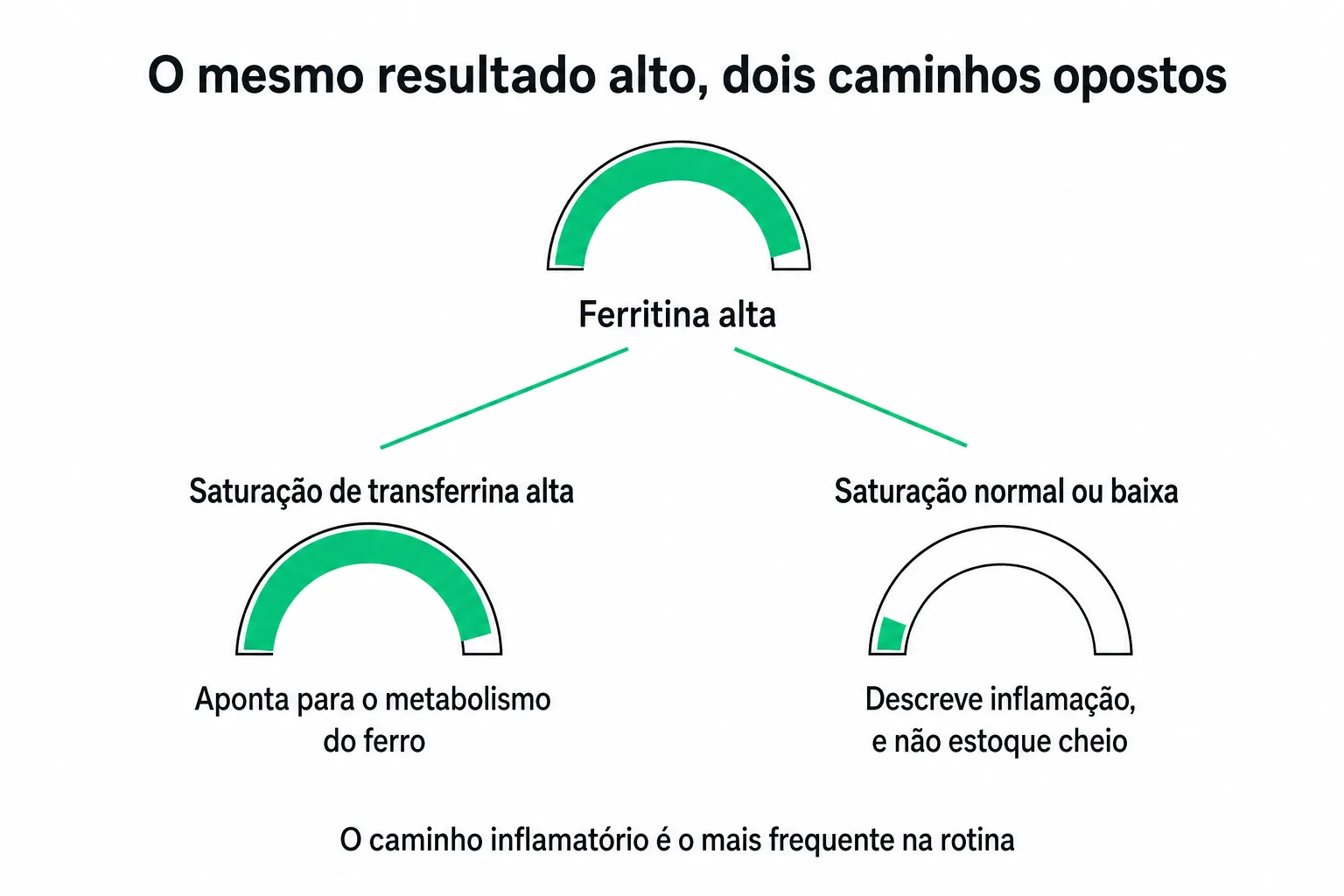 Duas colunas que partem de um mesmo medidor no alto, com o segundo medidor quase cheio em uma delas e quase vazio na outra